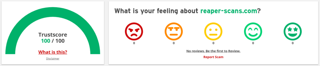 Reaper Scans Trustscore